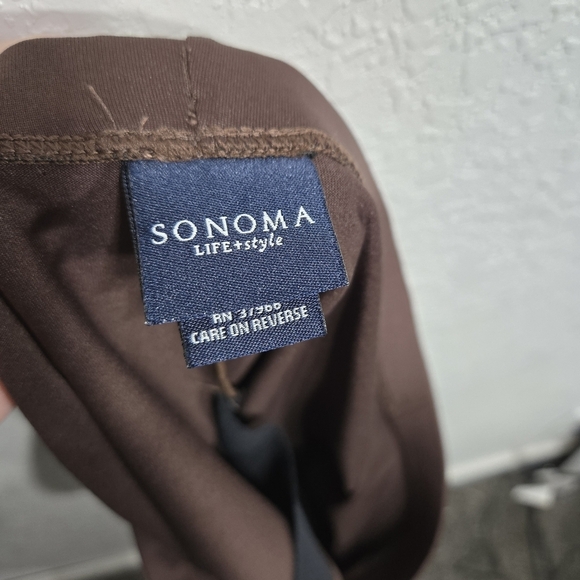 Sonoma 14 Y2K Brown Colorful Striped Belt Swim Bottom Shorts - Picture 3 of 5